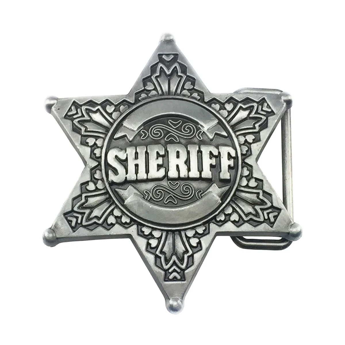 Western Cowboy Star Belt Buckle Antique Silver Engraved Metal Buckle Fit 4cm Men Leather Jeans Belt Decorative Belt Plate