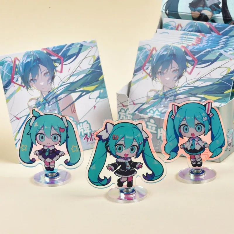 Hatsune Miku verrassing blinde doos creatieve hoogwaardige anime Miku randapparatuur 6 cm acryl laser roterende standaard tafelornament cadeau