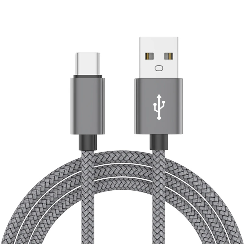 Nylon-Datenkabel, schnelles Ladegerät, USB-A-auf-Typ-C-Ladekabel für Huawei, Samsung, Android-Handys, Typ-C-Ladegerät, 1 m, 2 m, 3 m