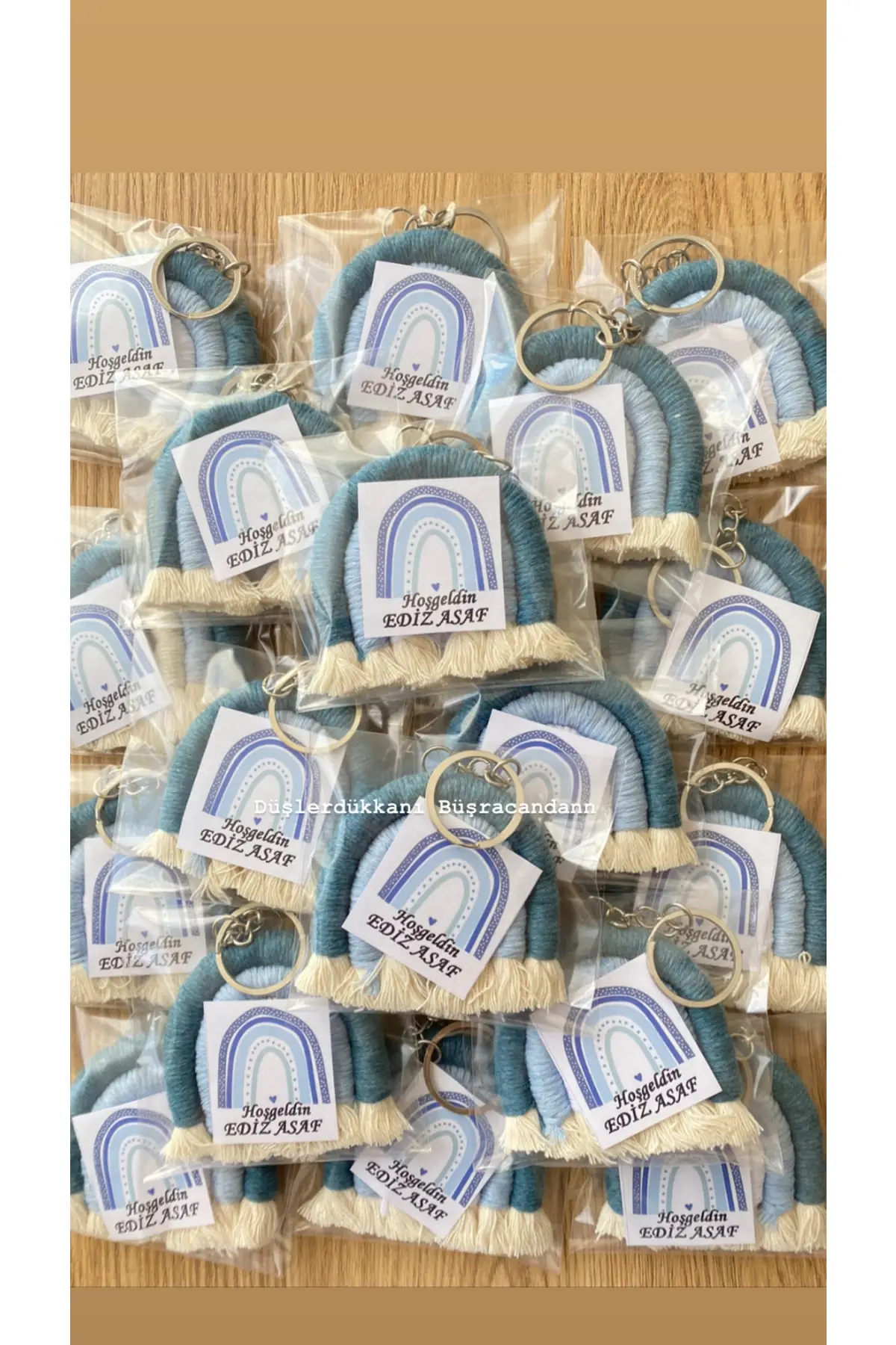 Rainbow Keychain Soft Blue 20 PCs wedding engagement promise baby shower birthday