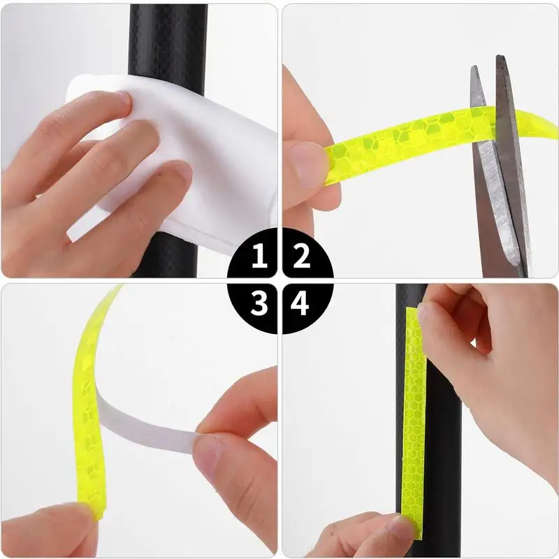 8m Reflective Tape PVC Bicycle Wheels Reflect Fluorescent Sticker Bike Reflective Sticker Strip Tape For Cycling Warning Safety