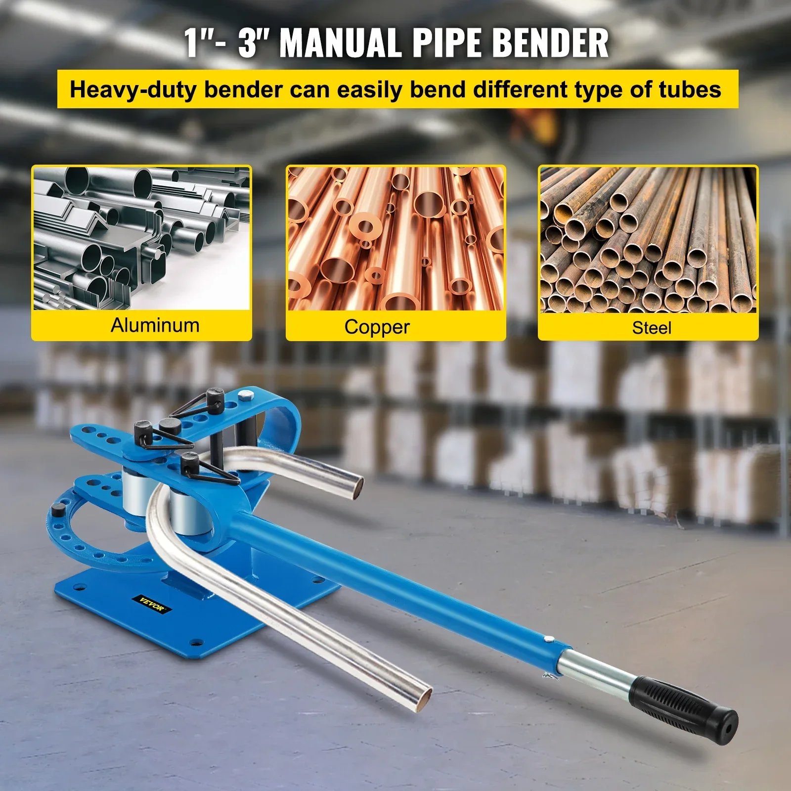 Vevor-manual Bench Steel Tube Bending Kit Tubo Bender Yp-9 Morre Multifunções Flat Bar Rod Brake Bends Tool Compact 13