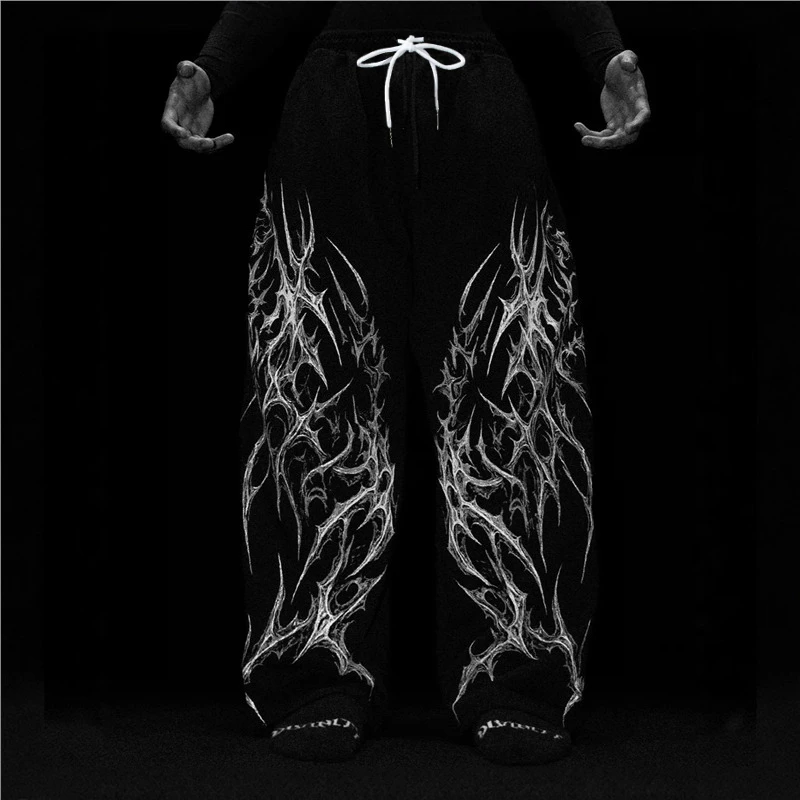 American Retro Fashion Women Universal Sports Pants Loose Outdoor Fitness Wide Leg Training Pants Unisex Streetwear Sports Pants