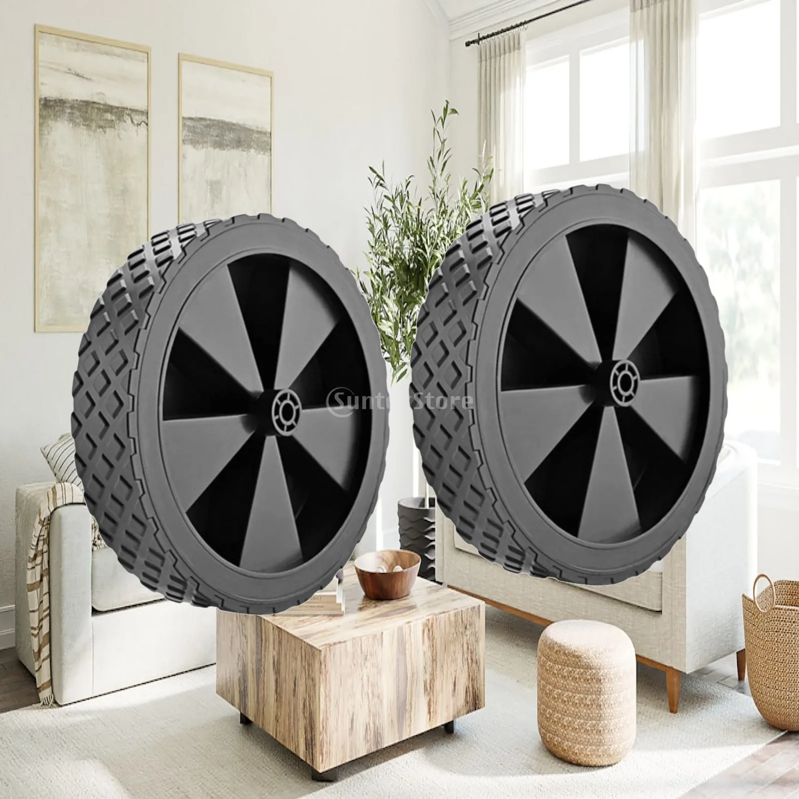 

2x Folding Wagon Replacement Wheels Nonslip Wheelbarrow Shopping Cart Garden Camping Camping Cart Tires Heavy Duty Beach Tires