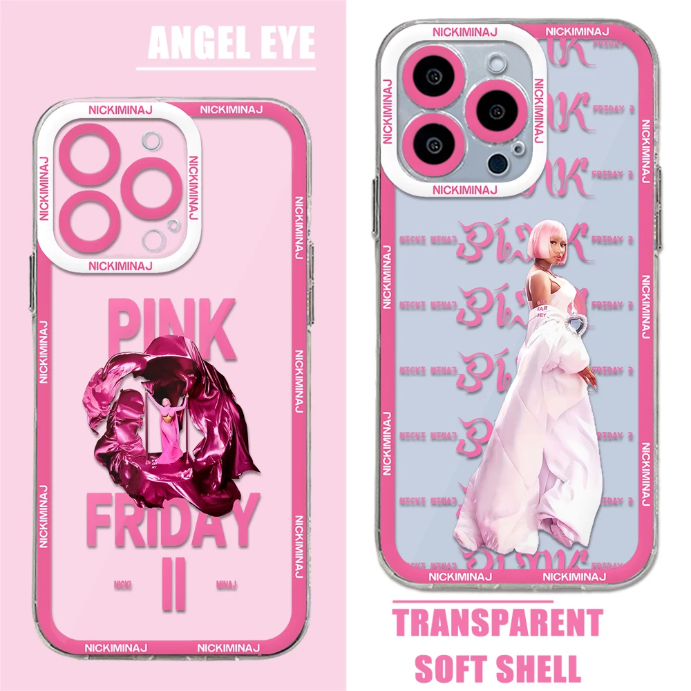 Nicki Minaj Rapper Pink Friday 2 Phone Case For iPhone 15 14 13 12 11 Mini Pro Max X XR XSMax 6S 6 7 8 Plus SE Transparent Cover