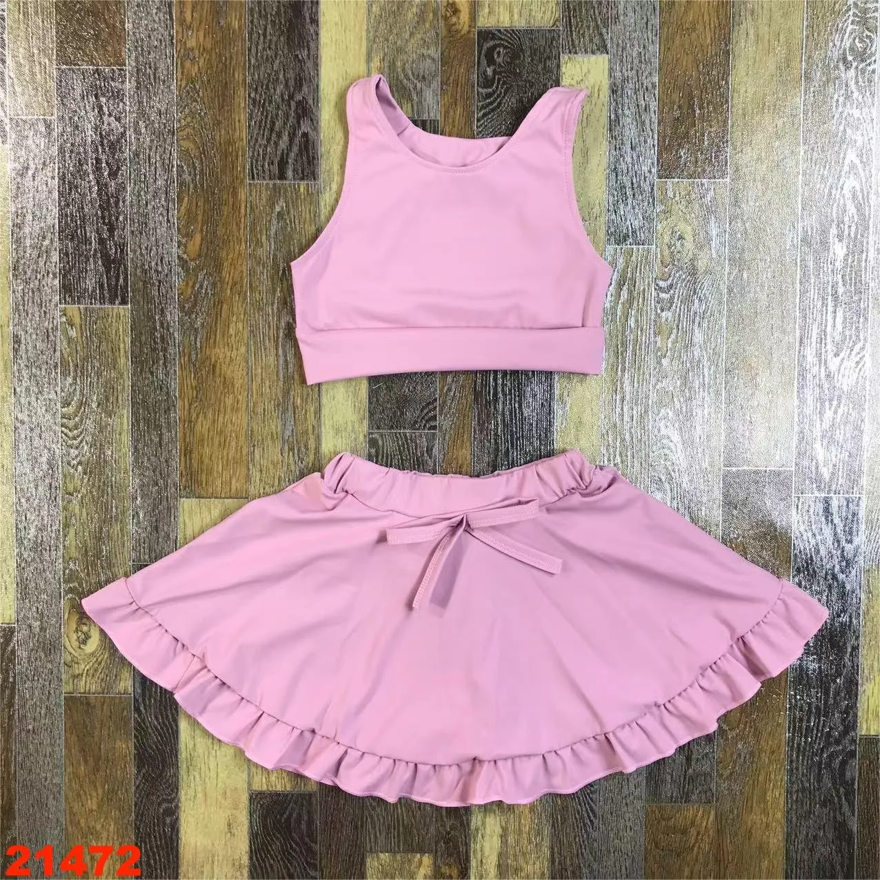 New Girls Baby Sports Vest Yoga Plus Skirt Suit Fitness Running Good Elasticity Gym Cheerleading Clothing