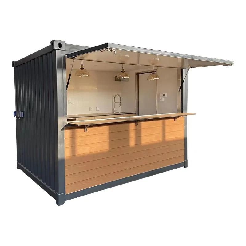 10FT Custom Mobile Coffee Shop Container Bar, Custom Interior Design Container Booth