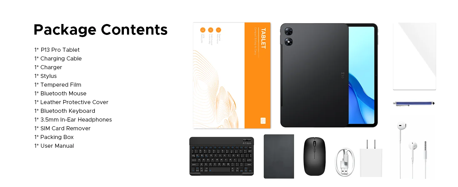 DOOGEE AORLYM P13 Pro Tablet 48GB+256GB Gemini AI 13.4" 2.4K 120Hz Display 12000mAh Large Battery UNISOC T7280 4G Dual SIM Widevine L1 Android 16 Smart Pad