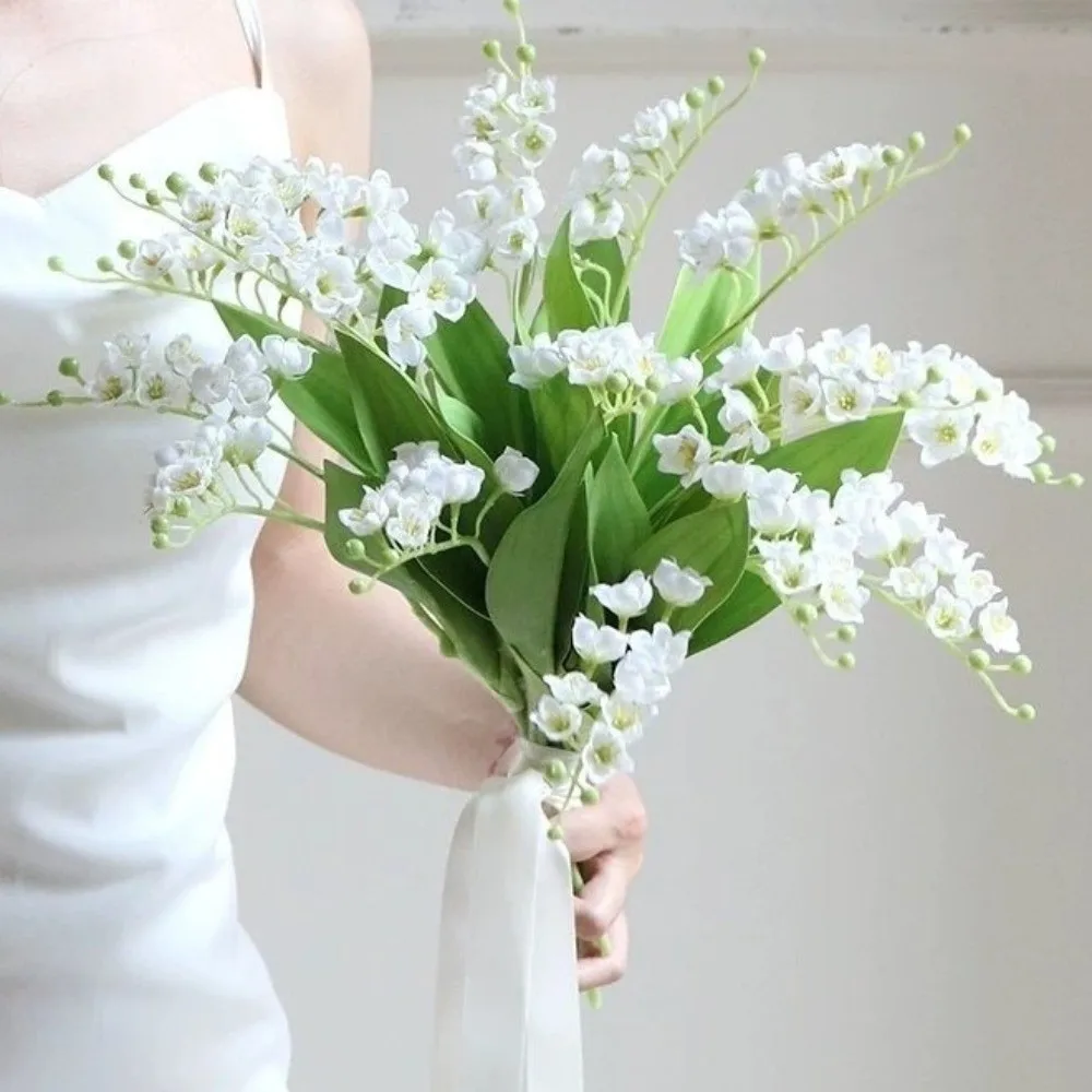 

3PCS Multi-color Artificial Flower Branches Lifelike Real Touch Simulation Bell Orchid 40 CM Wind Chime Grass Photography Prop