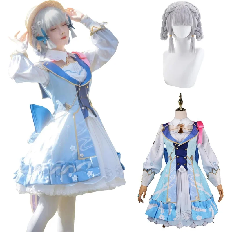 

Kamisato Ayaka Role Play Includes Wig Letters from the Flower Time Original God Cosplay Costume Full Set Clothing