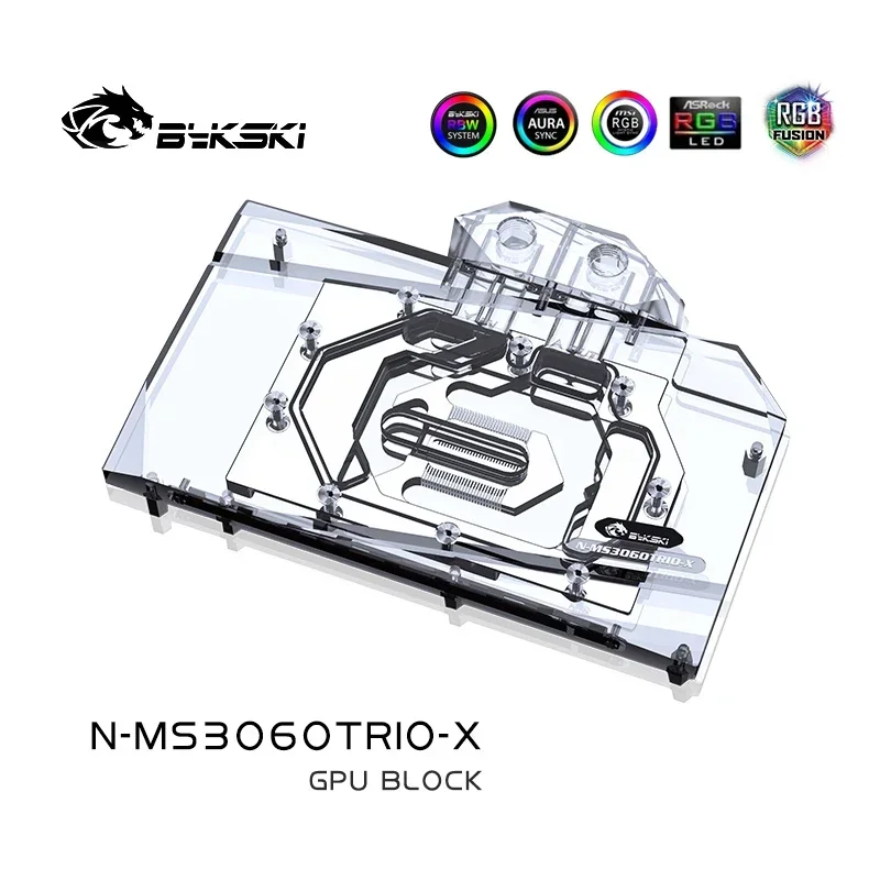 Imagem -05 - Bloco da Placa de Vídeo de Bykski para Msi Rtx 3060 Jogos x Trio Msi Rtx 3060 ti Jogos x 8g Lhr Rhn Msi Rtx 3050 Jogos x 8g Gpu Refrigerador