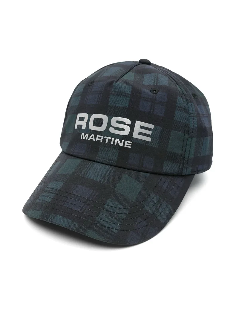 

25SS Martine Rose Men Women Black and Green Nylon Checkered Baseball Cap Hat Women Letter Printed Duckbill Caps Hats