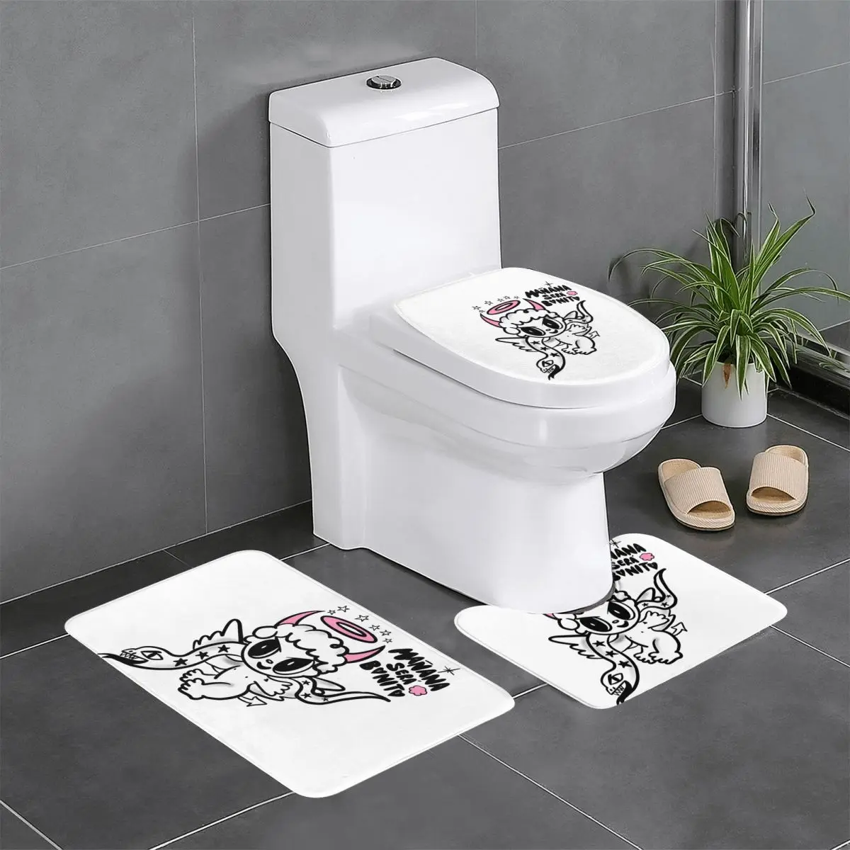 Custom Reggae Ainger Bichota Season Karol G 3 Pieces Bathroom Rugs Non Slip Absorbent Toilet Bath Mat Set