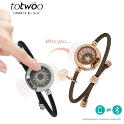 TOTWOO-Bracelets tactiles longue distance pour couples, bracelets lumineux et vibrants, cadeaux WNship pour les amoureux, bijoux intelligents, bracelets d'amour