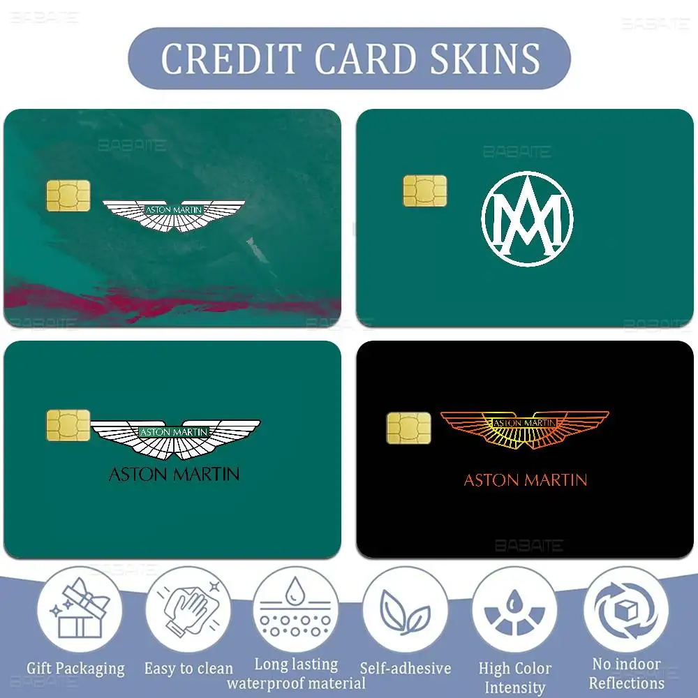 A-Aston M-Martin Luxury Credit Card Skin Stickers No Adhesive Residue Water Proof for VISA Credit Card Subway Access Card