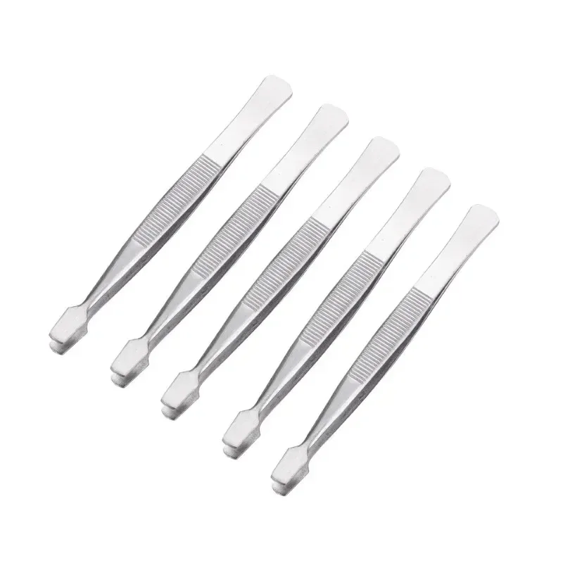 Stainless Steel Flat Wide Tip Tweezers Duckbill Gripping Tool for Stamps Paper Jewelry Collecting Non-slip Flat Mouth Pliers - view 5