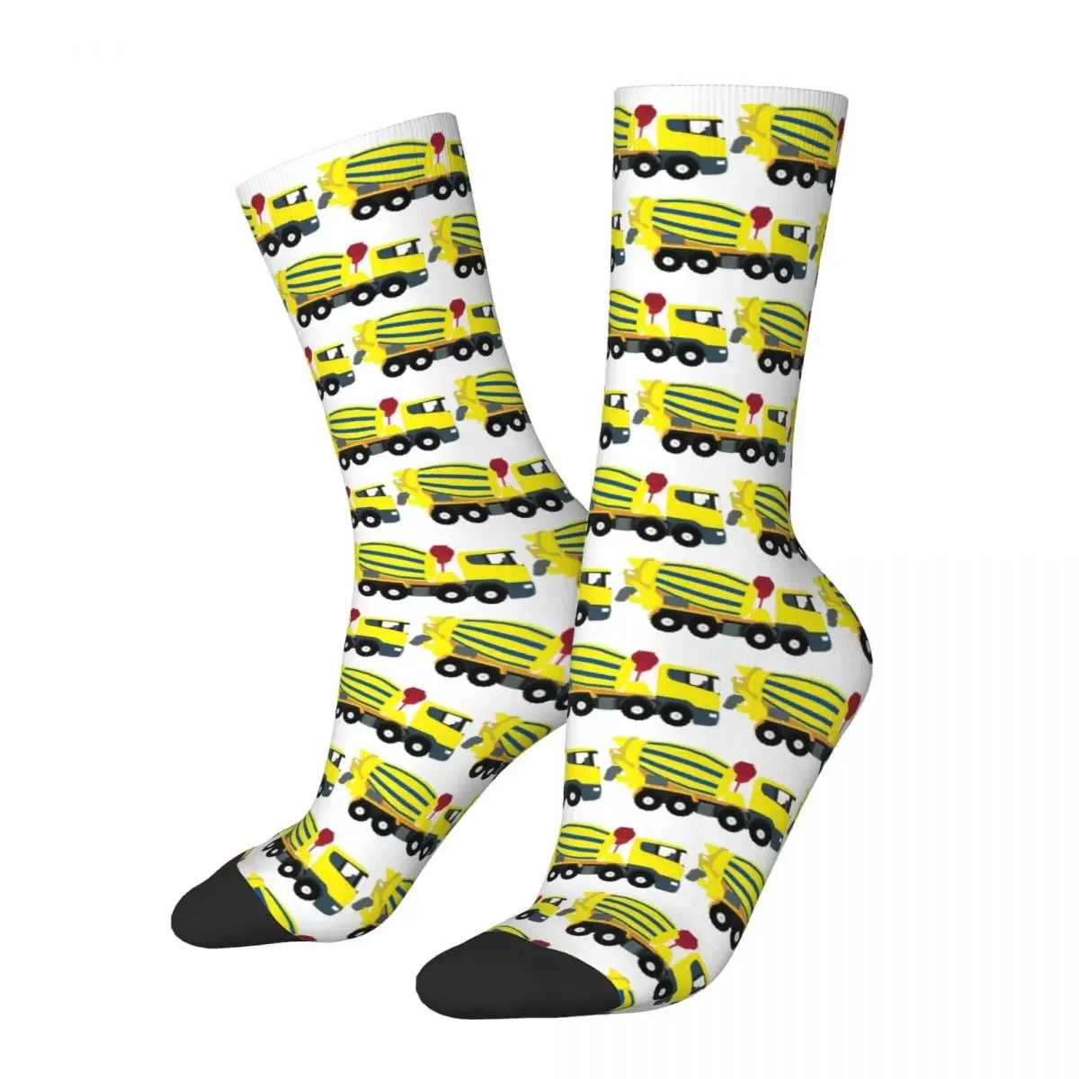 Concrete Cement Truck Construction Trucks Socks Harajuku Sweat Absorbing Stockings All Season Long Socks for Birthday Present