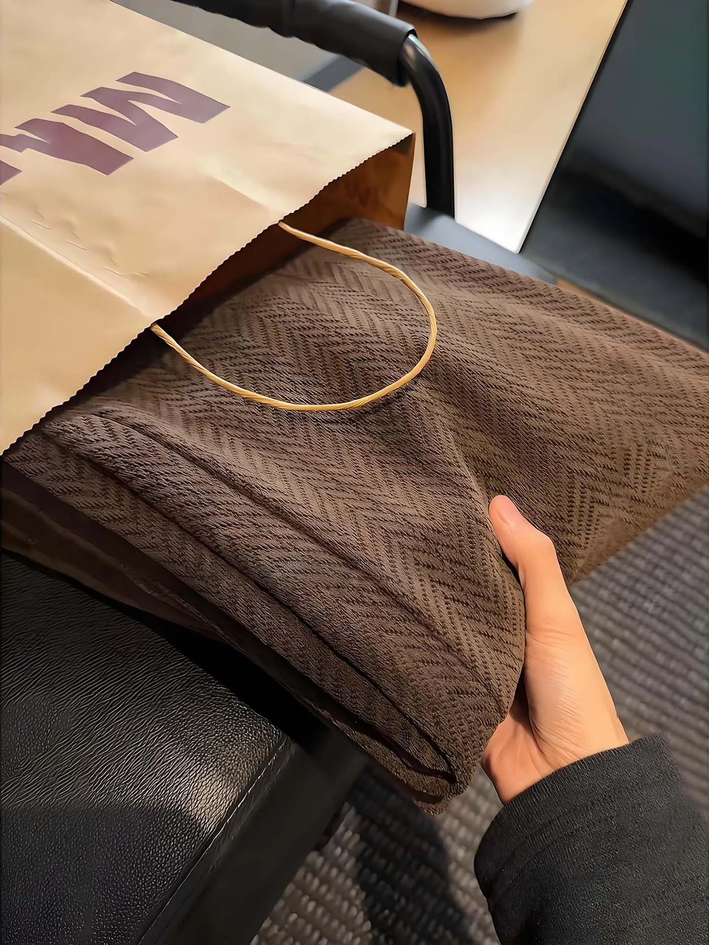 

Thiened Winter Men's Casual Pants Wheat Ear Pattern Fce Lined Cargo Loose Fit Straight Leg Warm Trousers