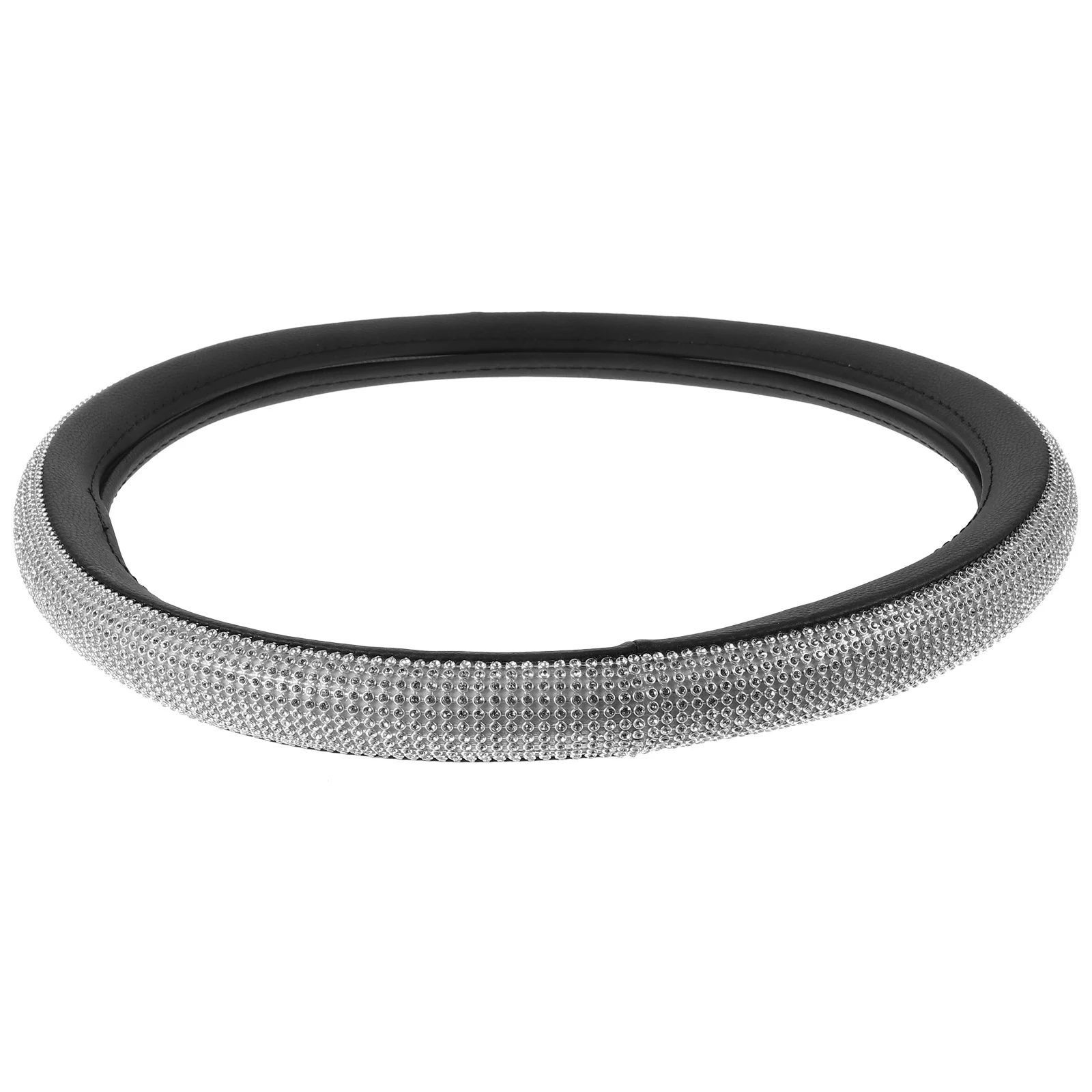 Elegante protector para volante con diamantes de imitación, duradero, accesorios de Pu para coche, agarre suave, cómodo, fácil instalación, ligero