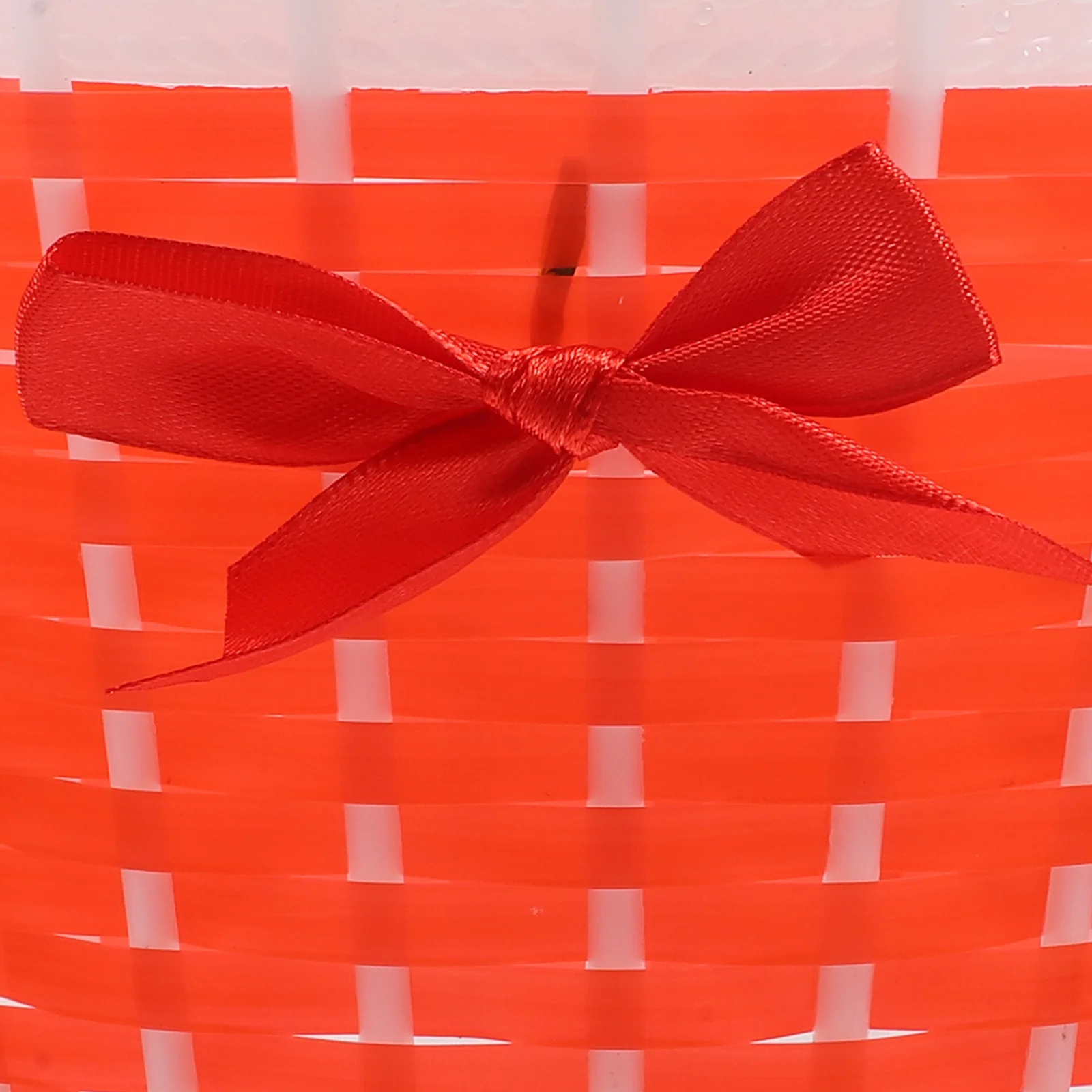 

Scooter Basket Small Red Plastic Knitted Bow Knot Front Handmade Bag Suitable for Bike Bicycle Storage Basket