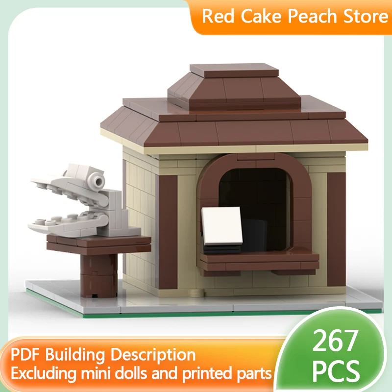 

City Street View Model MOC Building Bricks Museum Ticket Booth Modular Technology Children Holiday Gifts Assemble Toys Suit