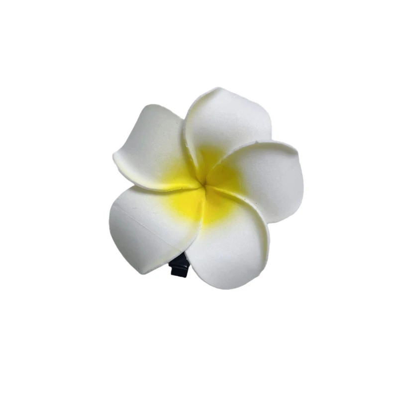 Nuevas pinzas para el cabello de flores de Plumeria para mujeres y niñas, pasador de flores con forma de huevo encantador, pasador de flores, bolso de fiesta hawaiano, accesorios para sombreros