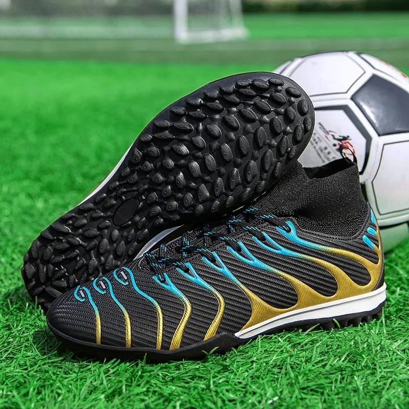 Männer Fußball Schuhe Sport FG/TF Outdoor Fußball Stiefel Training Jungen Spiel Rutschfeste Lange Spikes Stollen Indoor Futsal komfortable – Detail 27