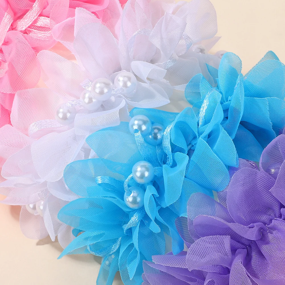 2 Teile/satz Baby Mädchen Rosa Farbe Haar Krawatten Nette Hohe Elastische Stirnband für Kinder Frühling Festival Urlaub Haar Zubehör – Detail 3