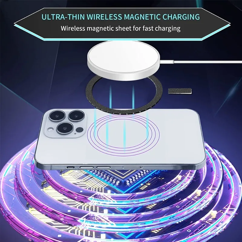 1/10/20 SZT. Mocny Magnetyczny Pierścień do Bezprzewodowego Ładowania, Magnetyczna Naklejka w Kształcie Okręgu, Metalowa Płytka Magnetyczna do Magsafe iPhone 17 16 15 — zdjęcie produktu 6