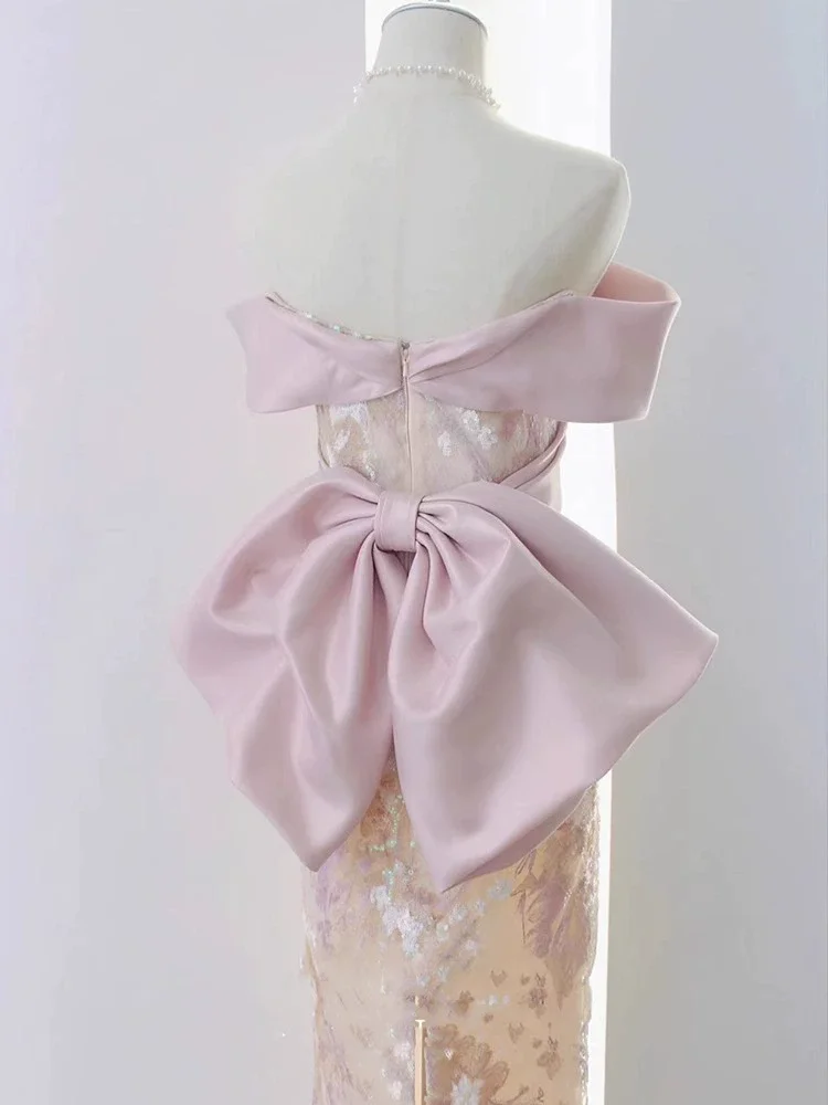 ملابس الزفاف نخب مثير مزاجه فستان طويل النمط الصيني الجديد الصباح ثوب طباعة خمر شيونغسام #3