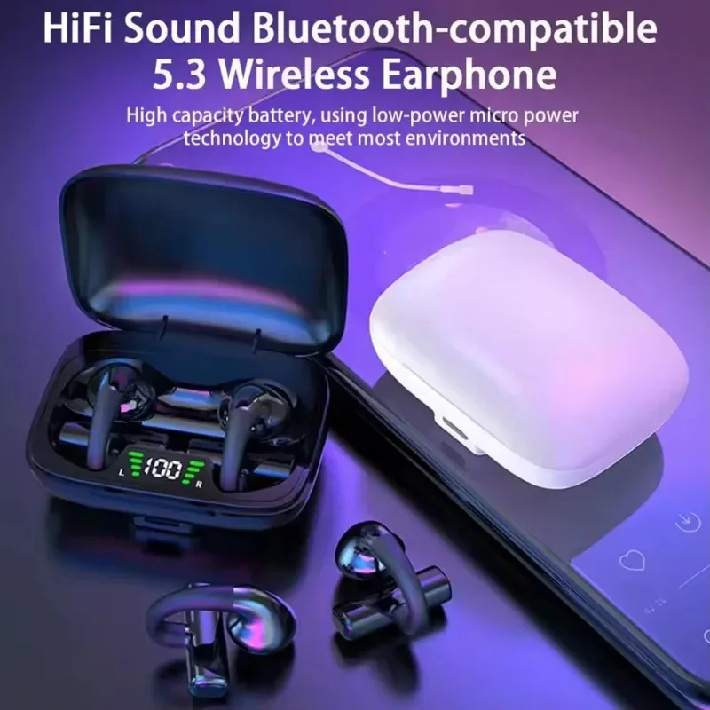 

BT600 Bluetooth Wireless Bone Conduction Ear-clip Headphones Noise Reduction Long Battery Life Headsets For Sport Music Office
