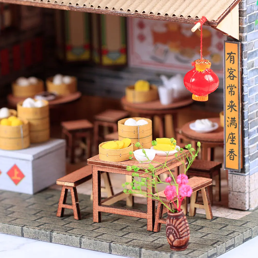 

1Pcs Chinese Style House DIY Assembling Handmade Desktop Decoration Garden Ornament Unique Craft Gift DIY House Model