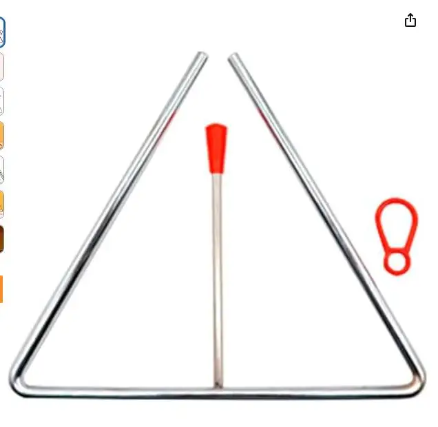 

1 Set Metal Music Triangle Instrument Durable Rhythm Percussion Tool For Kids Toddler Musical Education Early Learning Home