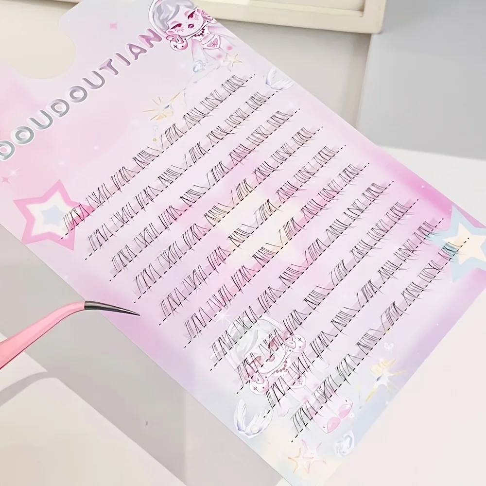 Doudoutian Bottom Lashes 24-80 Clusters DIY Natural Wispy C Curl 6-9mm Reusable image 5