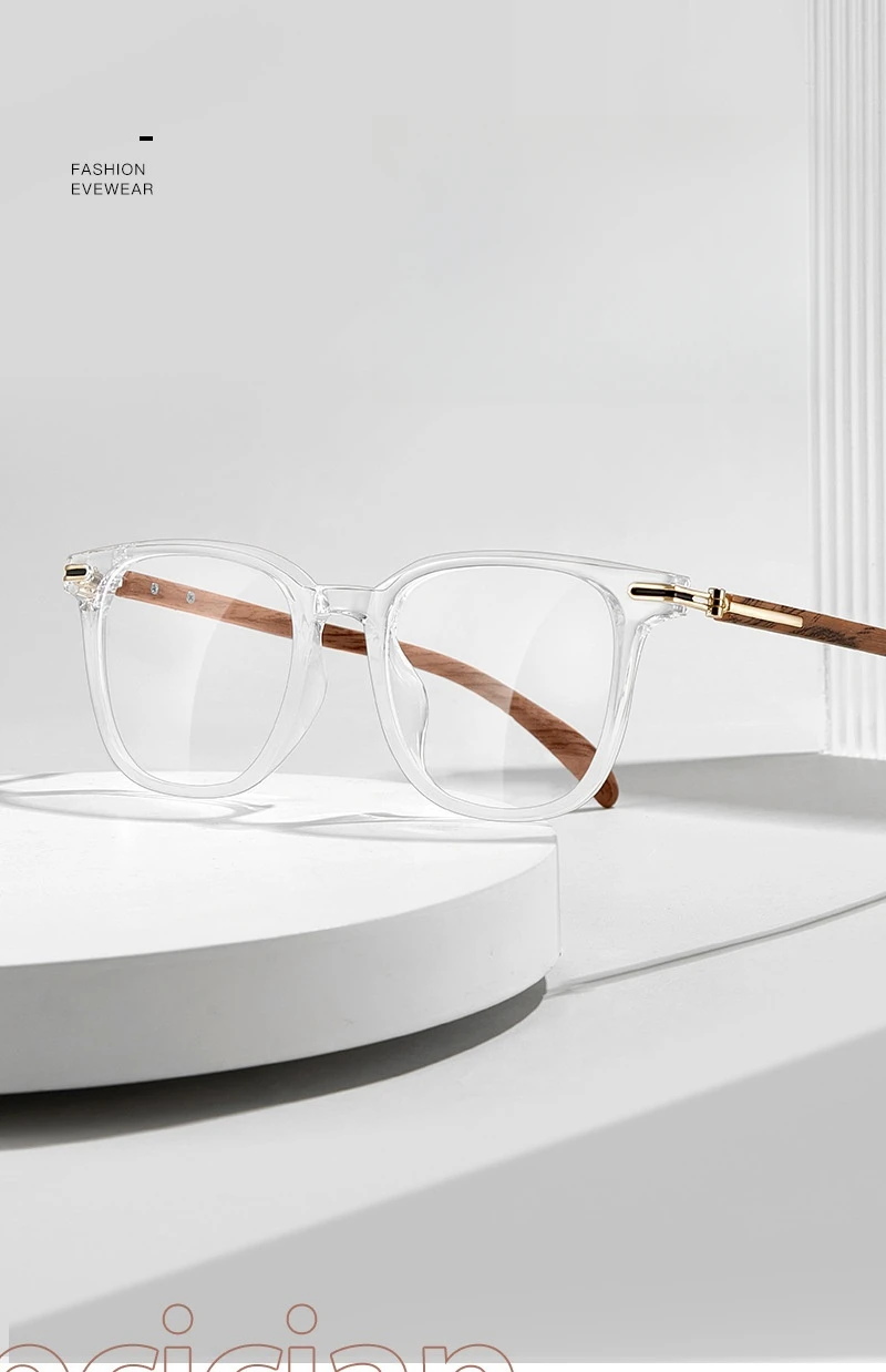 Yimaruili ultraleichte Mode tr90 Holzmaserung Brillen Frauen kleine Gesichter quadratische optische Rezept Herren Brillen Rahmen 21009 – Detail 3