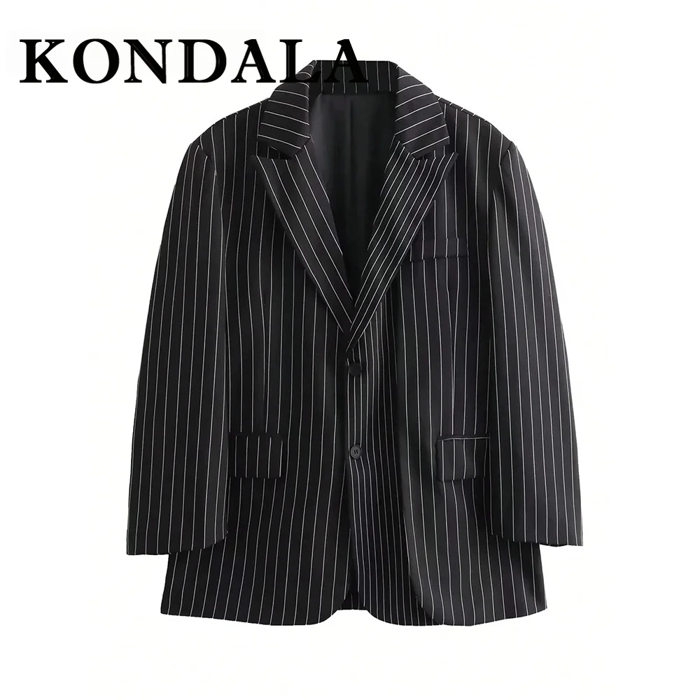 KONDALA 2025 Wiosna Lato Eleganckie Żakiety Biurowe Modne Casualowe Jednolite Kolorystycznie Jednorzędowe Eleganckie Oversize'owe Narzutki Damskie