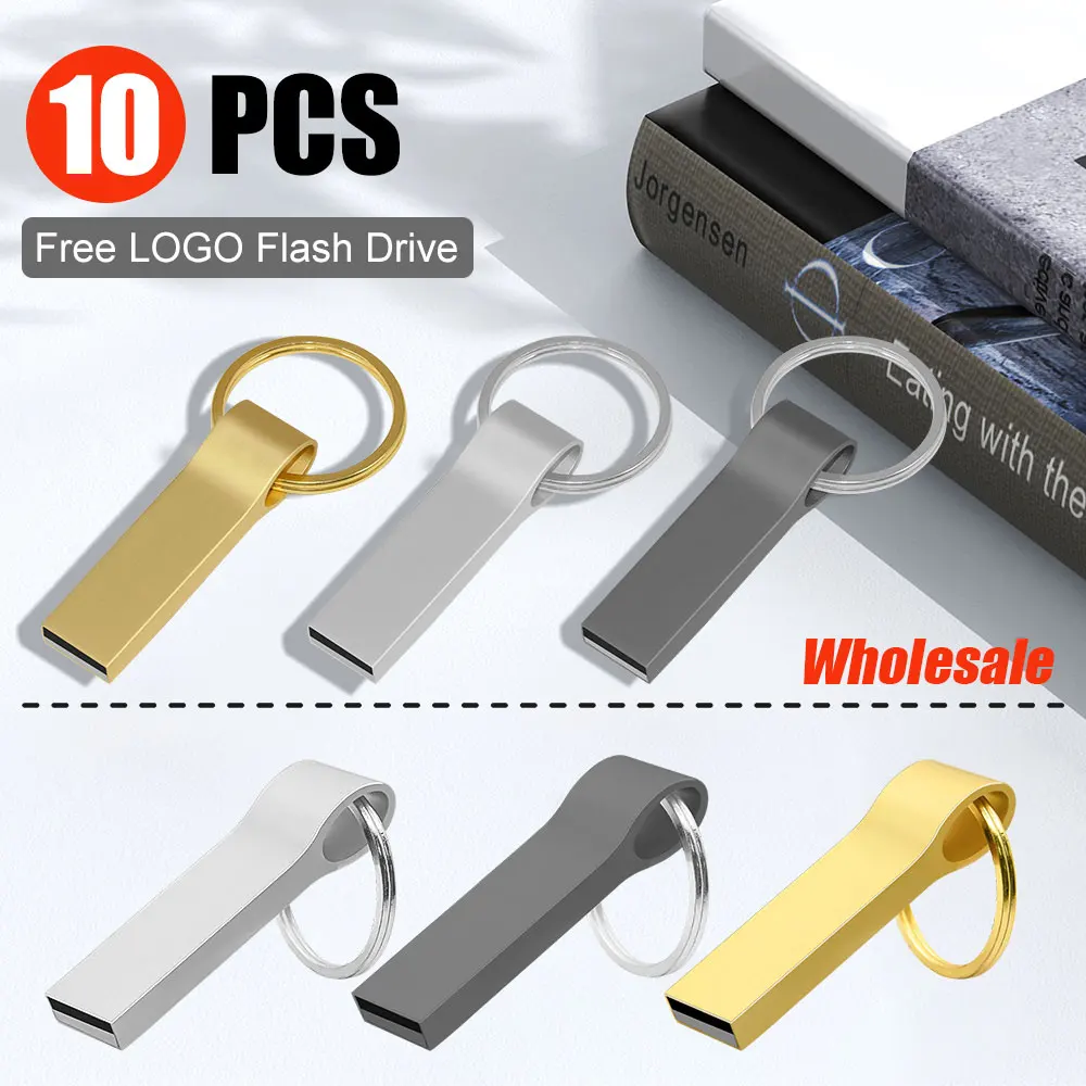 

10pcs/lot Pendrive 32gb Flash Memory Stick 128gb Pen Drive 64gb usb disk on key Metal USB Flash Drive thumbdrive 16GB 8GB