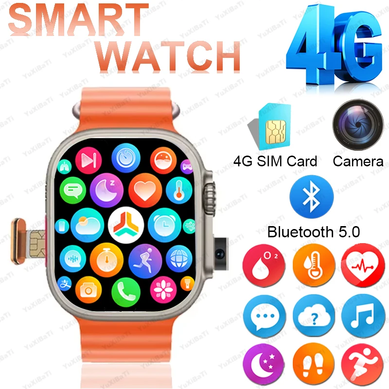 

2025 Smart Watch 4G Card card Watch Bluetooth Heart Rate Health Detection Call Take a photo Fitness Smartwatch For android iOS