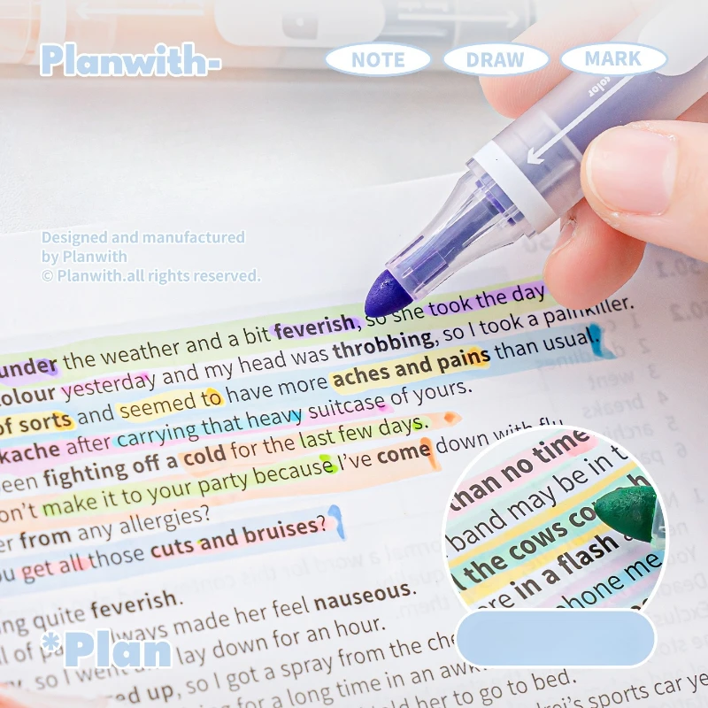 5pcs/set Double Head Layerable Marker Pen for Kids Boy Girl Marker Keys Words Study Writing Pen DIY Decor Scrapbook Paint Pen