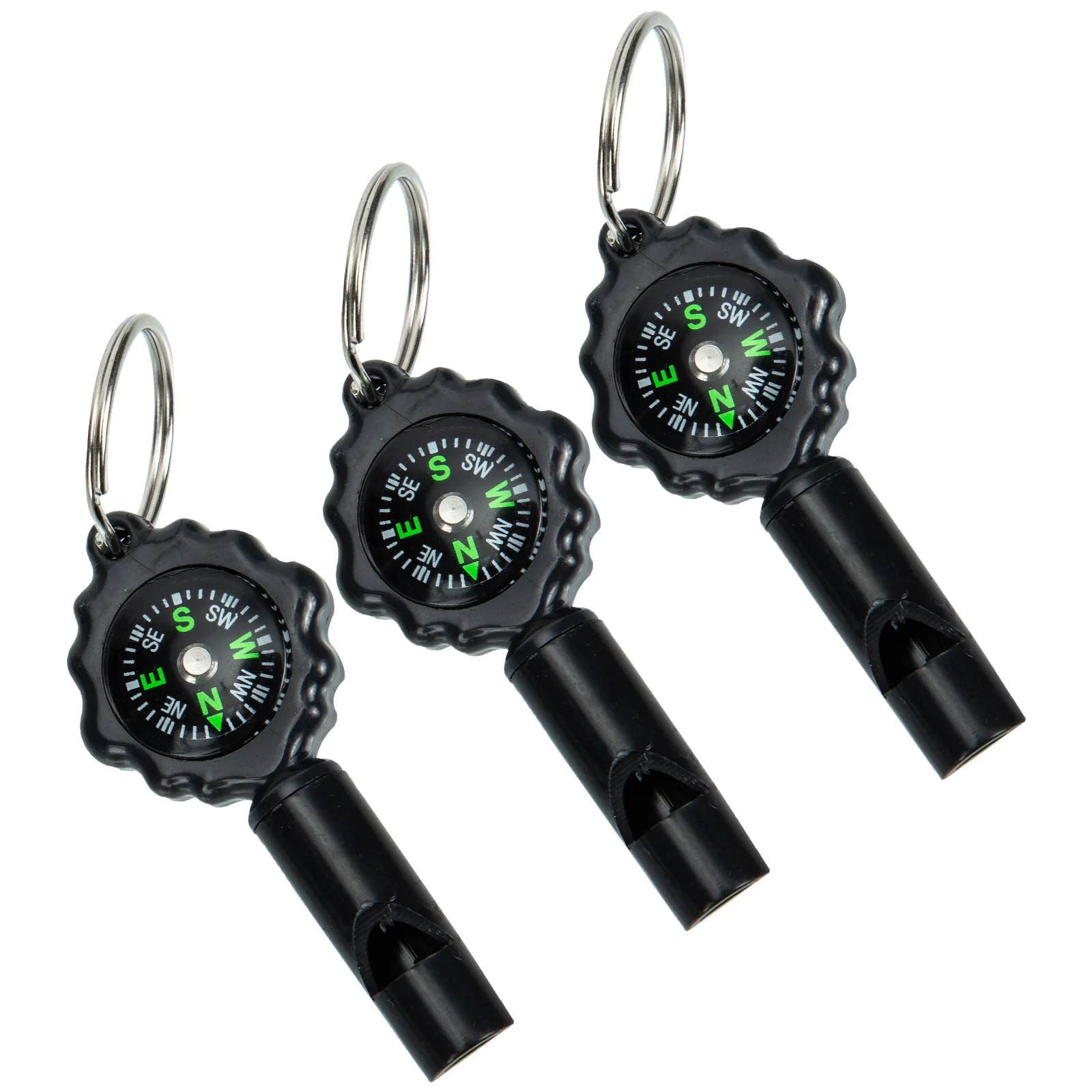 3 قطعة سلسلة المفاتيح قسط البوصلة صافرة بصوت عال واضح لهجة دائم ليس من السهل تشويه الصدأ متعددة الوظائف بقاء صافرة #5