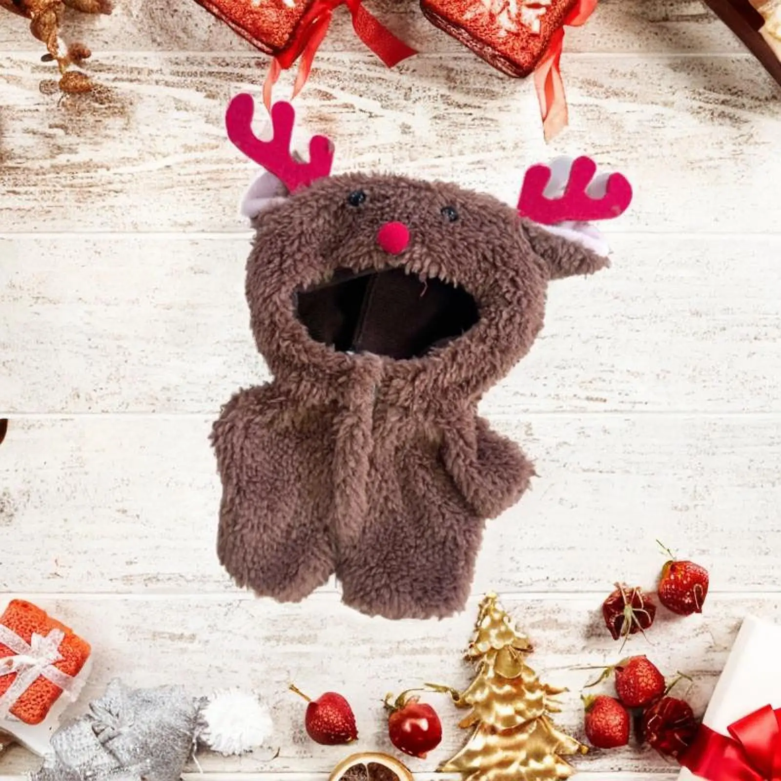 أفخم دمية Playsuit عيد الميلاد الرنة هدايا عيد ميلاد قلادة دمية لطيف الخيال جعل الدمى الخاصة 15 سنتيمتر 17 سنتيمتر دمية