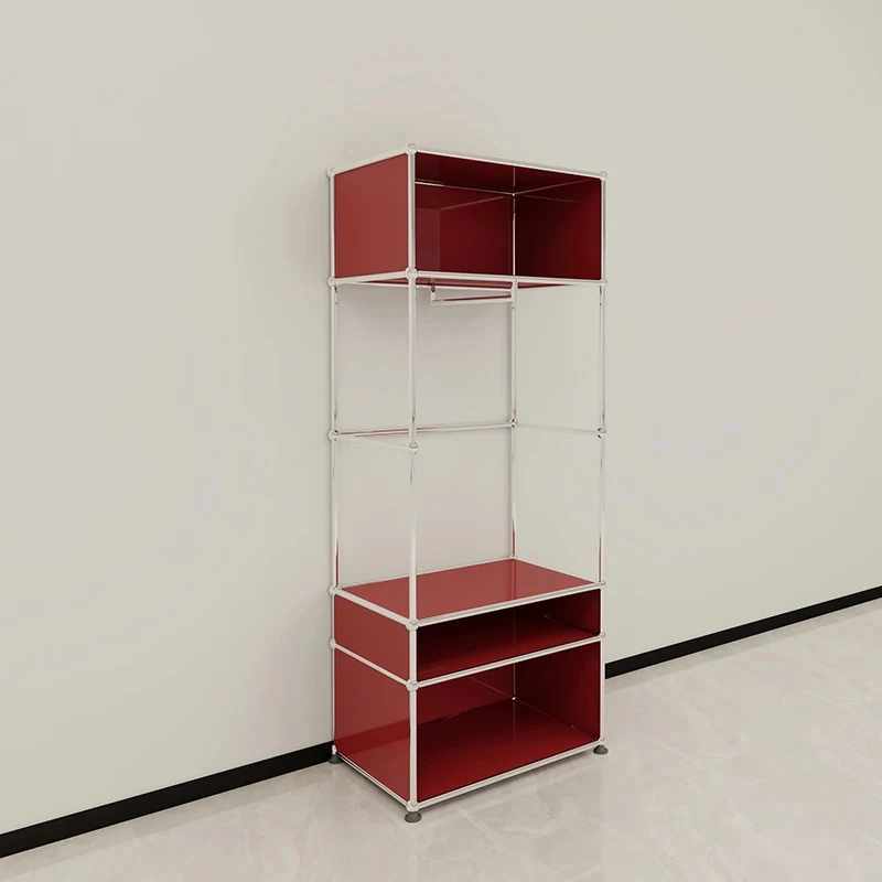 

Многофункциональный напольный металлический шкаф-витрина для спальни с вешалкой от пола до потолка, на колесиках, для индивидуальной комплектации