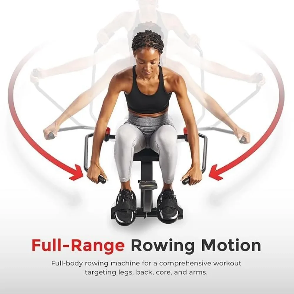 Smart Compact Full Motion Rowing Machine, Full-Body Workout, Low-Impact, Extra-Long Rail, 350 LB Weight Capacity