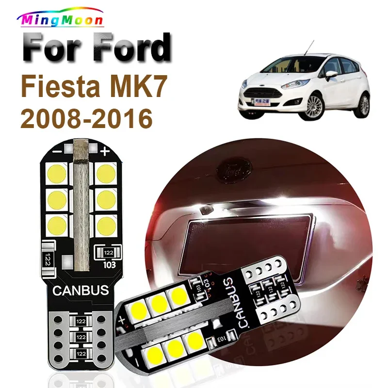 2Pcs T10 Car Parking Lamps LED Blub For Ford Fiesta MK7 2008-2011 2012 2013 2014 2015 2016 Car Interior License Plate Lights