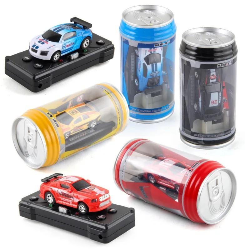 Coke Can Remote Control Car Battery Operated Remote Control Racing Vehicle Led Lights Mini Rc Car With Roadblocks Festival Gift