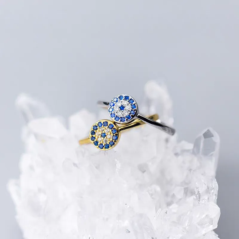 

Korean Style 925 Sterling Silver Round Geometric Exquisite Zircon Ring Luxury Jewelry Gift Elegant Finger Ring for Women