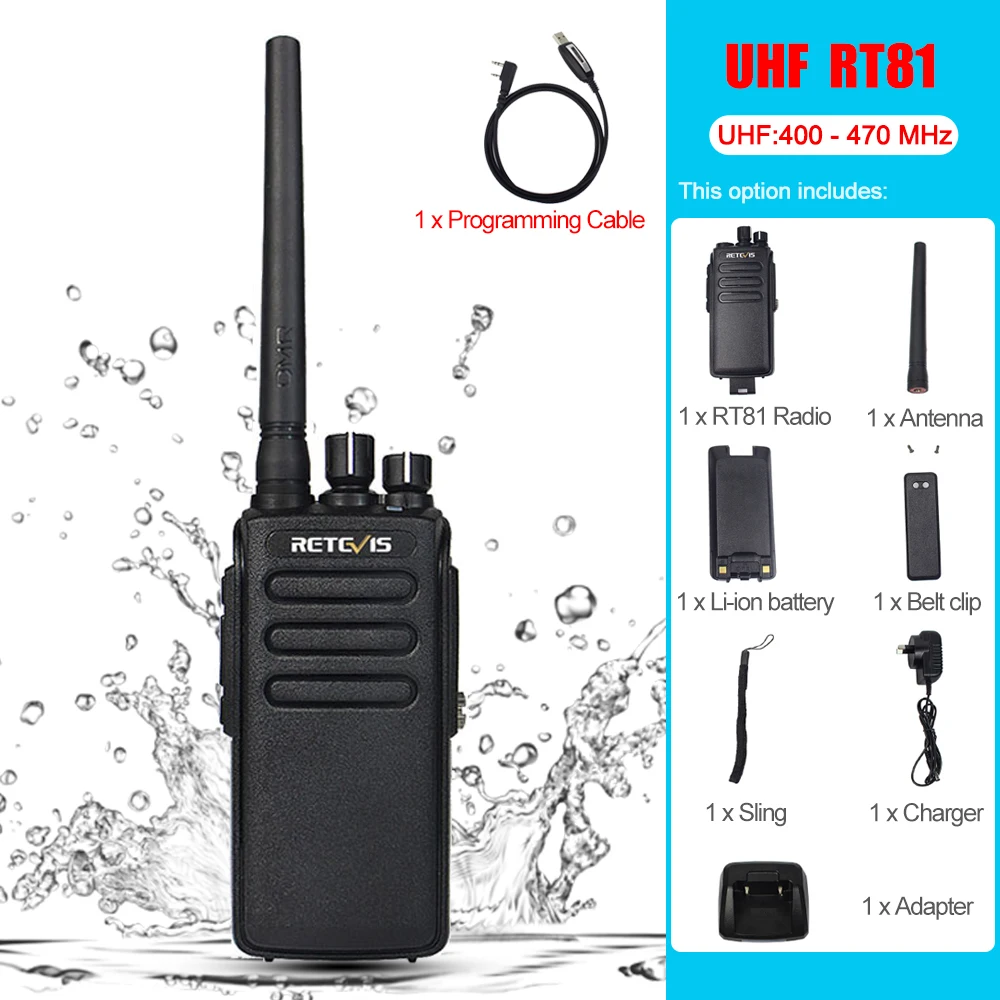 Retevis RT81 DMR Digitale Walkie Talkie Krachtige langeafstandswalkie-Talkie Waterdichte draagbare tweewegradio voor de jacht