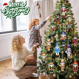 9 PCS Giáng sinh bằng gỗ đêm Soldier Cây Giáng sinh Mặt dây chuyền 2024 Trang trí Giáng sinh cho Home Năm mới 2025 Quà tặng 10 Người lính Giáng sinh bán hàng chính - №9