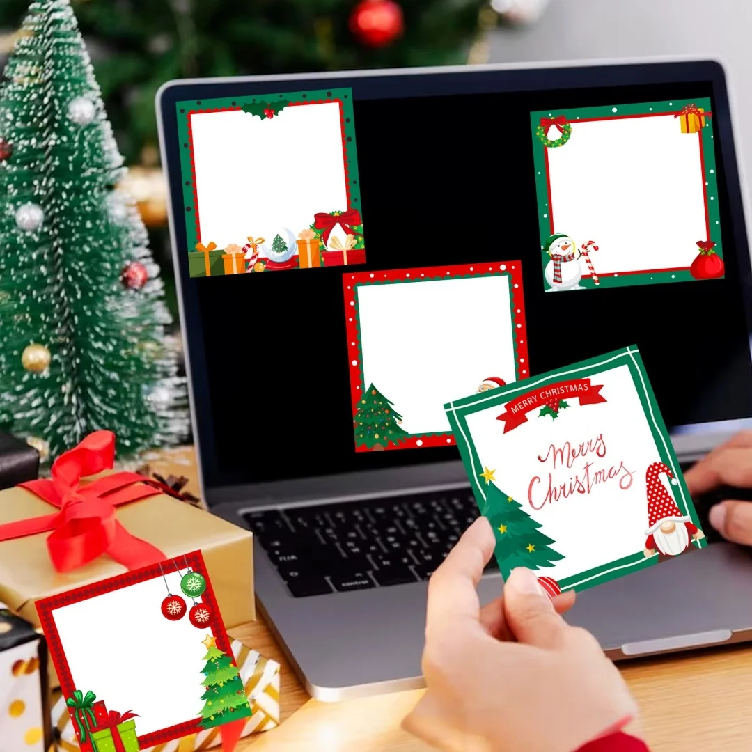 دفاتر ملاحظات عيد الميلاد جودة ورق متفوقة شخصيات عيد الميلاد دفاتر ملاحظات ذاتية اللصق منصات ملاحظات لاصقة للثلاجة الملونة