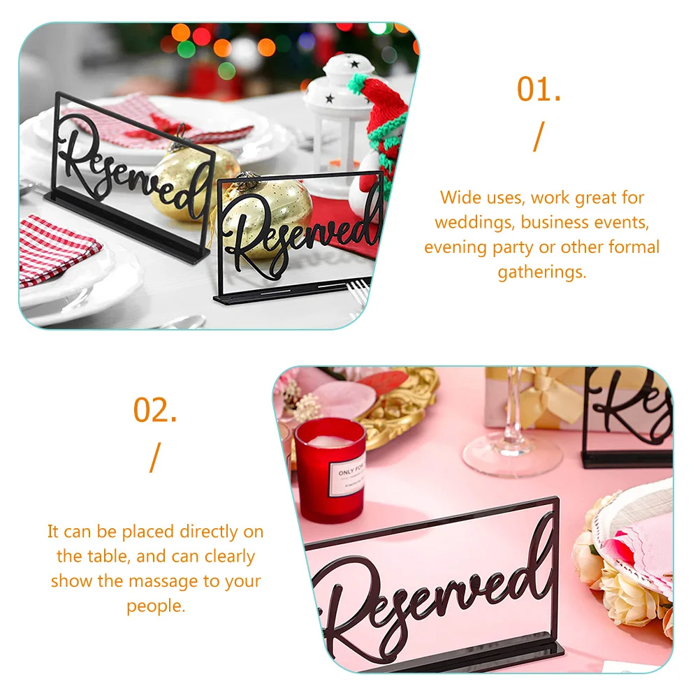 

6Pcs Acrylic Reserved Table Signs Decorative Reserved Seating Signs for Wedding Events Banquets Parties Wedding Decorations